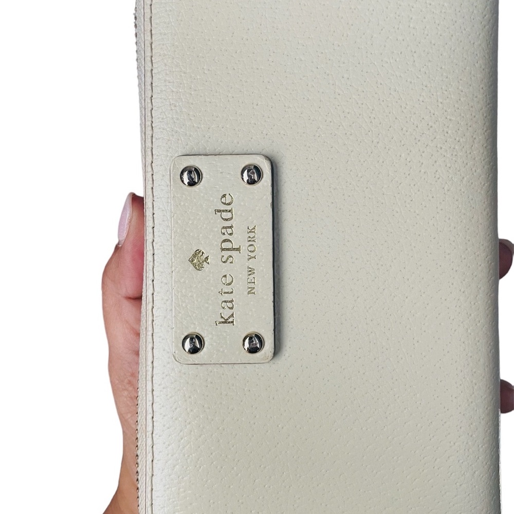 Kate Spade New York Wellesley Neda Zip Around Leather Wallet Ivory - Picture 2 of 8